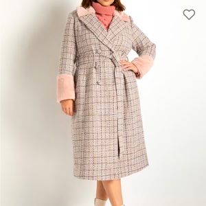 NWT Eloquii Pink Tweed Coat Size 14/16